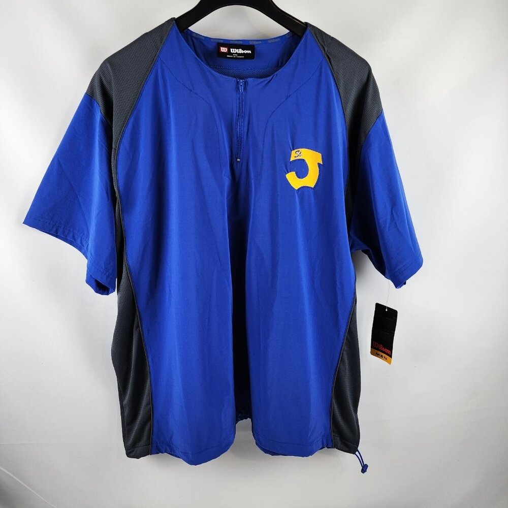 Wilson Shirt Jacket Mens 2XL Pullover 1/4 Zip Nylon Blue NWT
